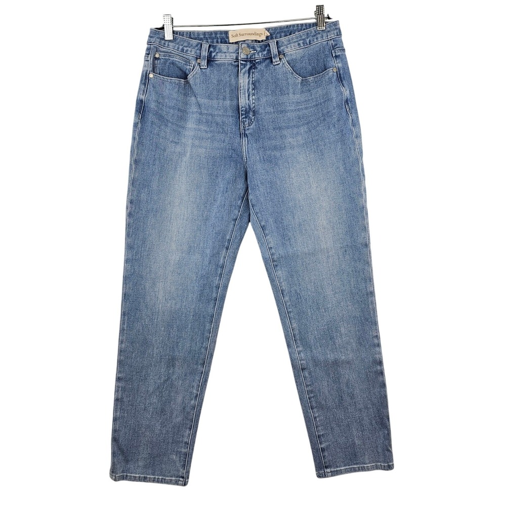 Soft Surroundings Women's Size 12 Straight Leg High‎ Rise Blue Jeans
